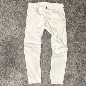 G-Star Raw Men's Slim Moto 5620 Bike 3D Low Tapered Off White Jeans 31x32